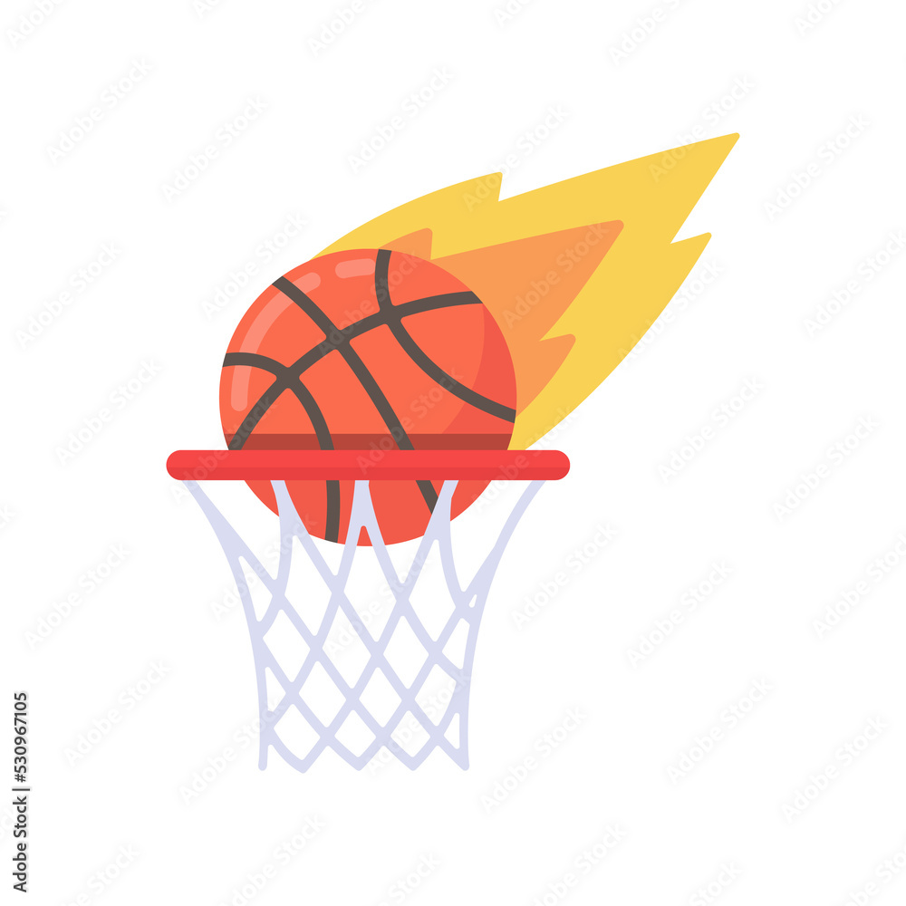 A basketball that is thrown into the basket in a sport A basketball that is thrown into the basket in a sport