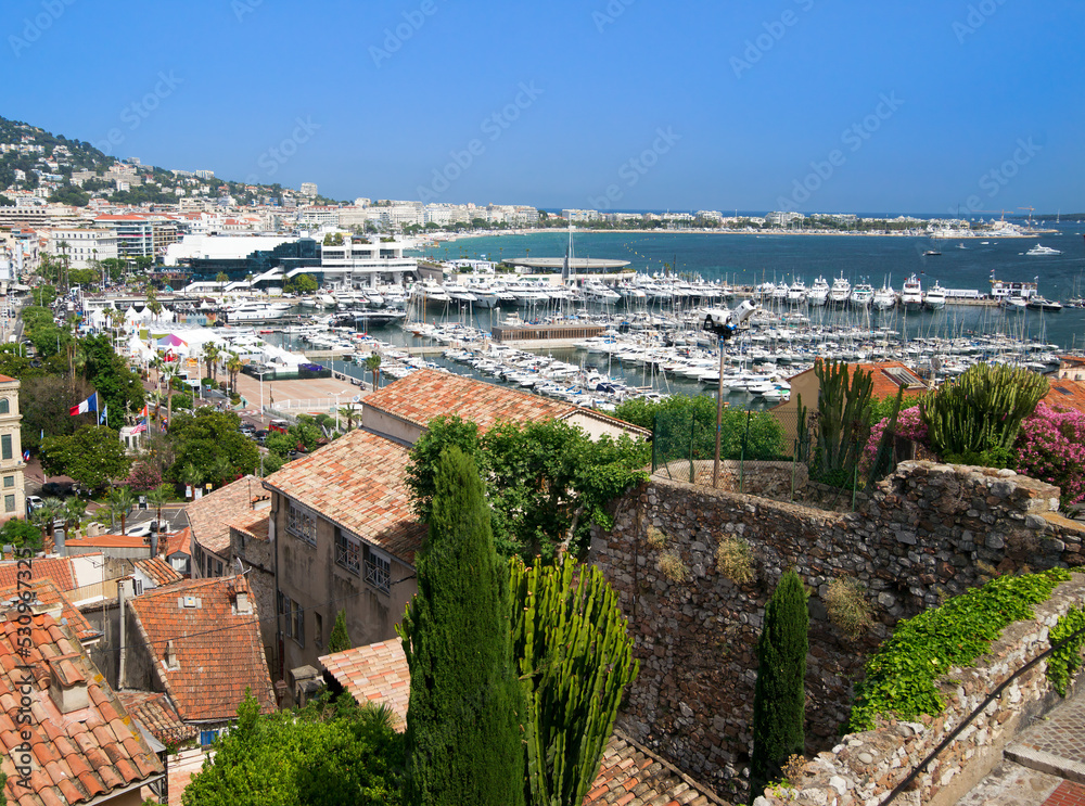 Cannes port and old city (suquet)