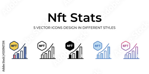 nft stats icons set vector illustration. vector stock,