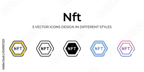 nft icons set vector illustration. vector stock,