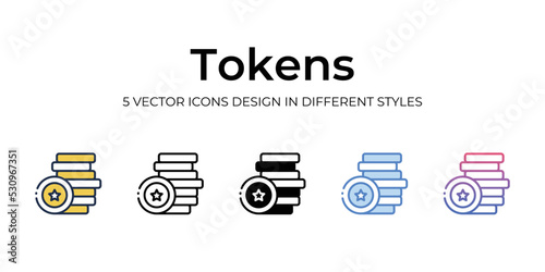 nft token icons set vector illustration. vector stock,