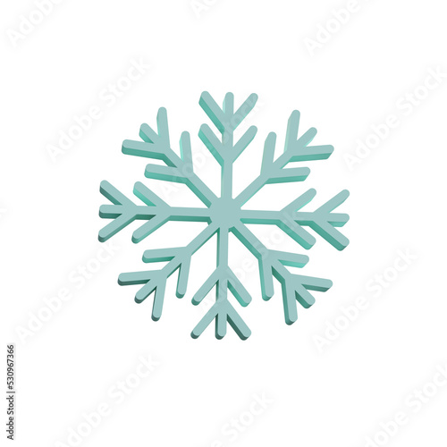 3D snowflake on an isolated transparent background. Snowflake png.