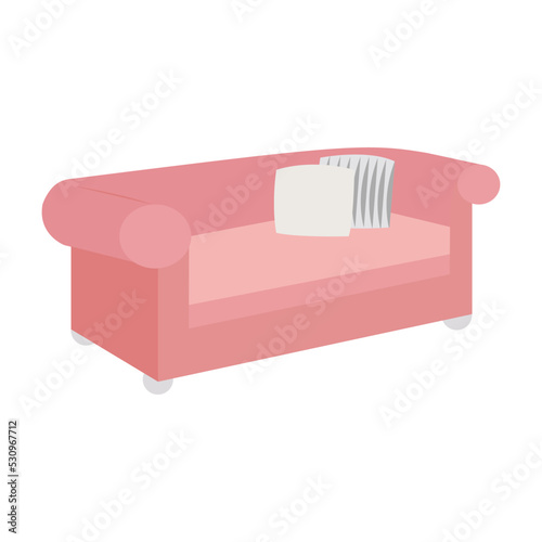 Sofa flat vector icon furniture. Interior couch home sofa seat illustration design.