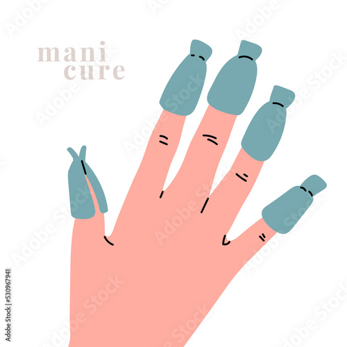 Hand with nail polish remover clips.