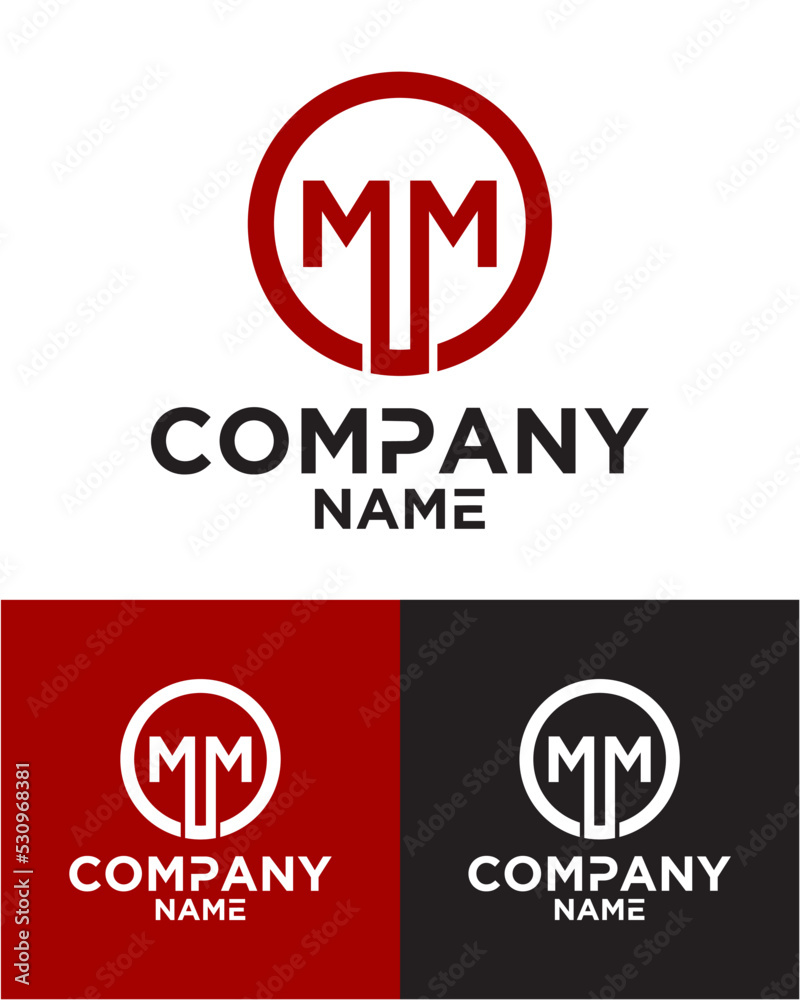Initial letter m m logo vector design template