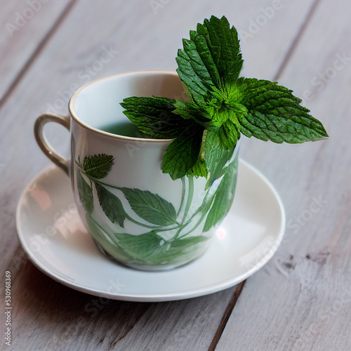 cup of tea with mint