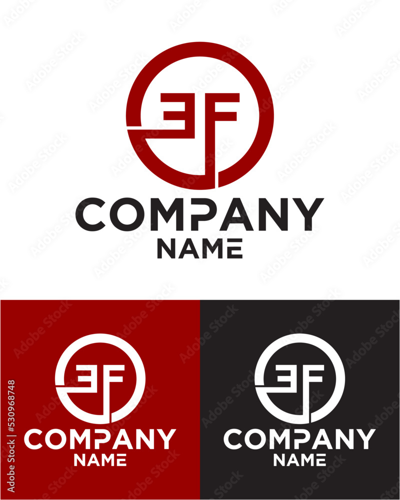 Initial letter e f logo vector design template Initial letter e f logo vector design template