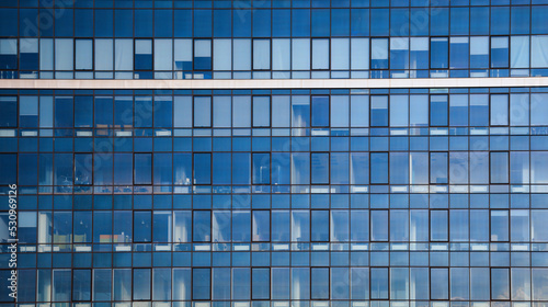 Windows of modern glass office building. Concept of modern architecture from glass, steel and concrete. Architectural detail