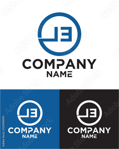 Initial letter l e logo vector design template