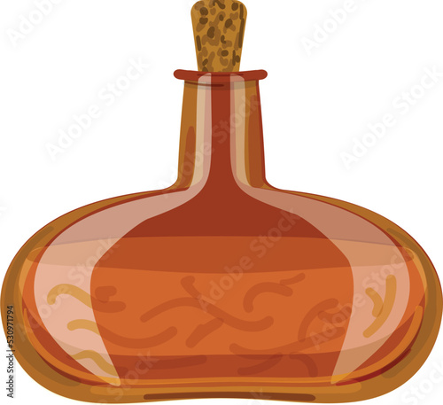 Sorcerous elixir icon cartoon vector. Magic medicine. Poison bottle