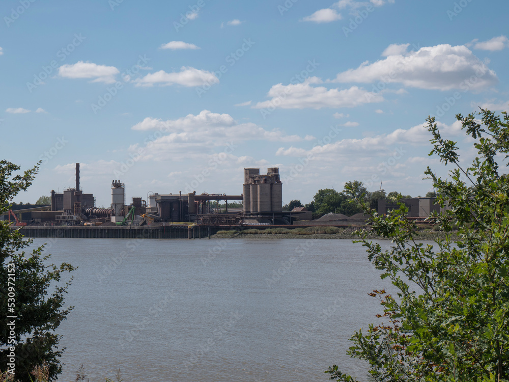 Heavy industry on the banks of the river Scheldt in Belgium