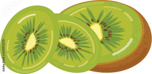 Raw kiwi icon cartoon vector. Cut fruit. Juicy food