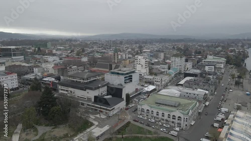 Aerial view of the city of Valdivia located in Chile photo