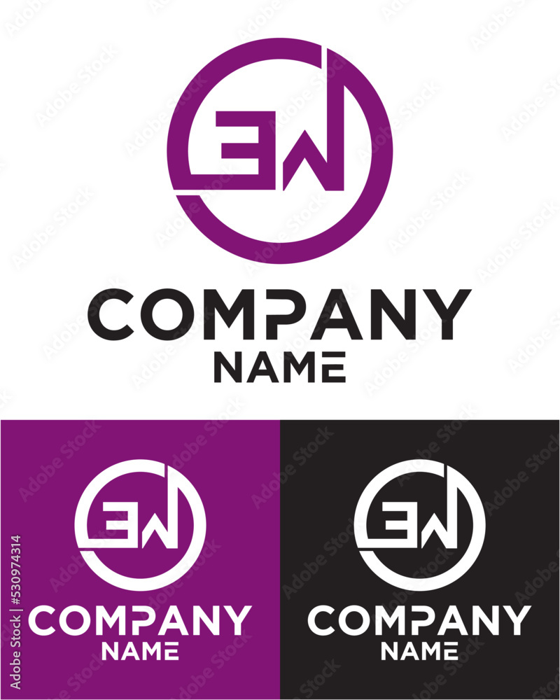 Initial letter e w logo vector design template Initial letter e w logo vector design template