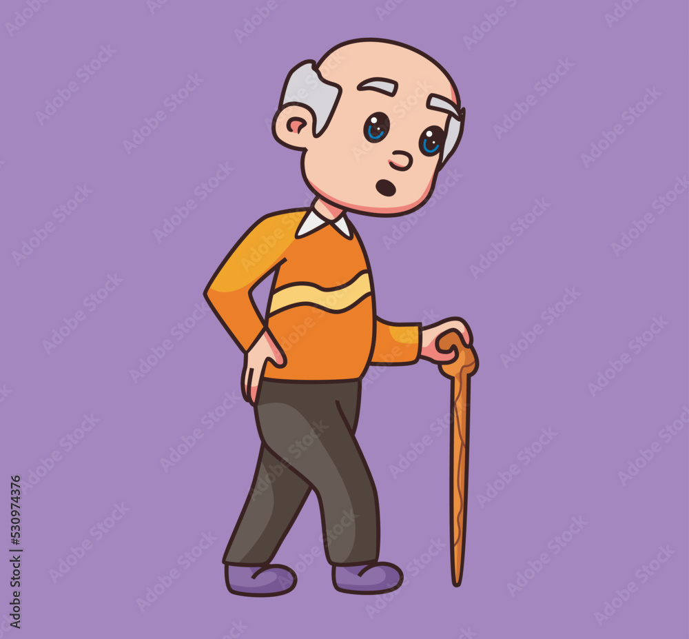 old man grandfather walking cartoon old man grandfather walking cartoon