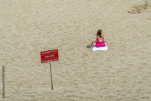 Evening on the beach of St. Konstantin and Elena resort, Black sea