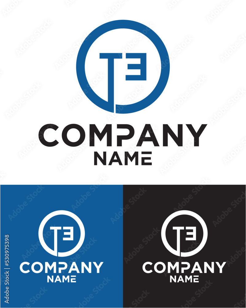 Initial letter t e logo vector design template Initial letter t e logo vector design template