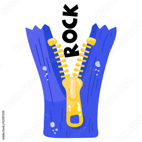 An icon of zip flat sticker design 