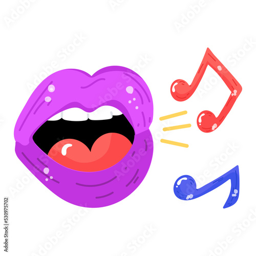 An icon of singing flat sticker 