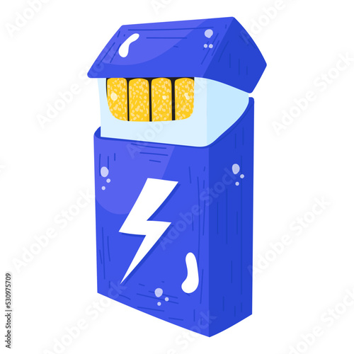 A cigarette pack flat sticker icon
