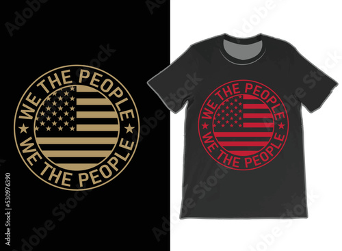 We the people USA Flag T-Shirt And Mug Design Vector, Patriotic t shirts, Vintage USA Flag 1776, US Flag T-shirts.
