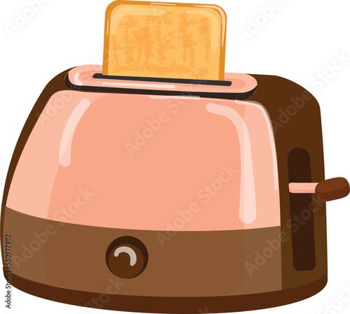 Breakfast toaster icon cartoon vector. Bread machine. Oven food