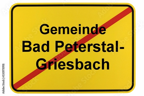 Illustration eines Ortsschildes der Gemeinde Bad Peterstal-Griesbach in Baden-Württemberg photo