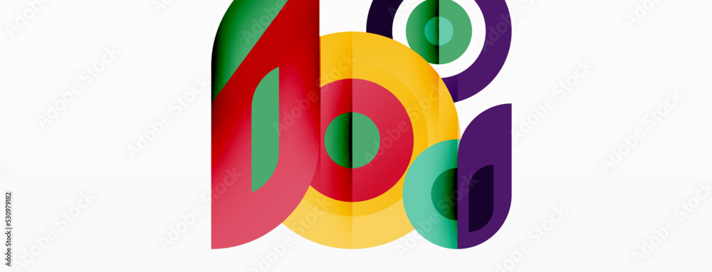 Abstract round shapes background. Minimalist decoration. Geometric background with circles and rings Abstract round shapes background. Minimalist decoration. Geometric background with circles and rings