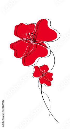 maki kwiaty ilustracja, red poppies