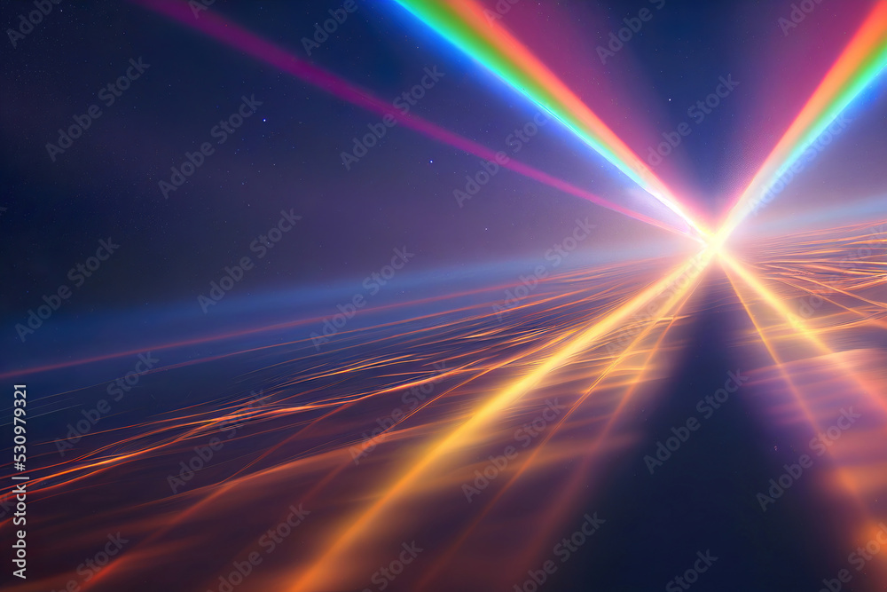 abstract colorful background with space, light rays, colorful light explosion, digital illustration, digital painting, cg artwork, realistic illustration, astronomy scene