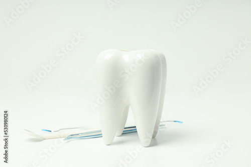Concept of tooth treatment and dental care