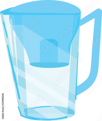 Home filter jug icon cartoon vector. Tank treatment. Plant container