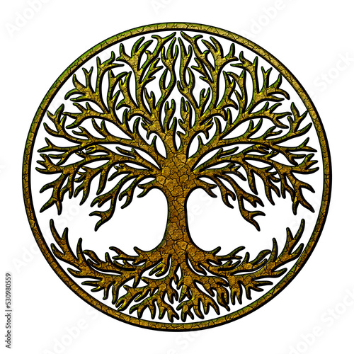 Canvas Print Celtic tree of life, Norse mythology, Yggdrasil, isolated