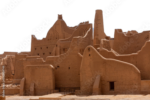 Salwa Palace at At-Turaif UNESCO World Heritage site, Diriyah, Saudi Arabia. Transparent background. photo