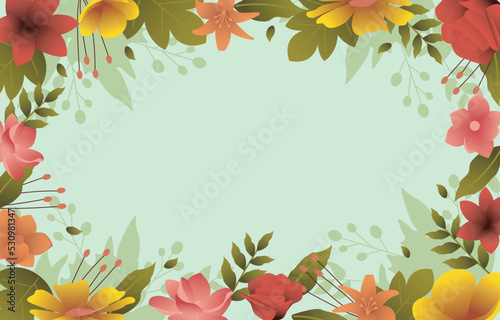Beautiful Flower Floral Summer Autumn Border Background