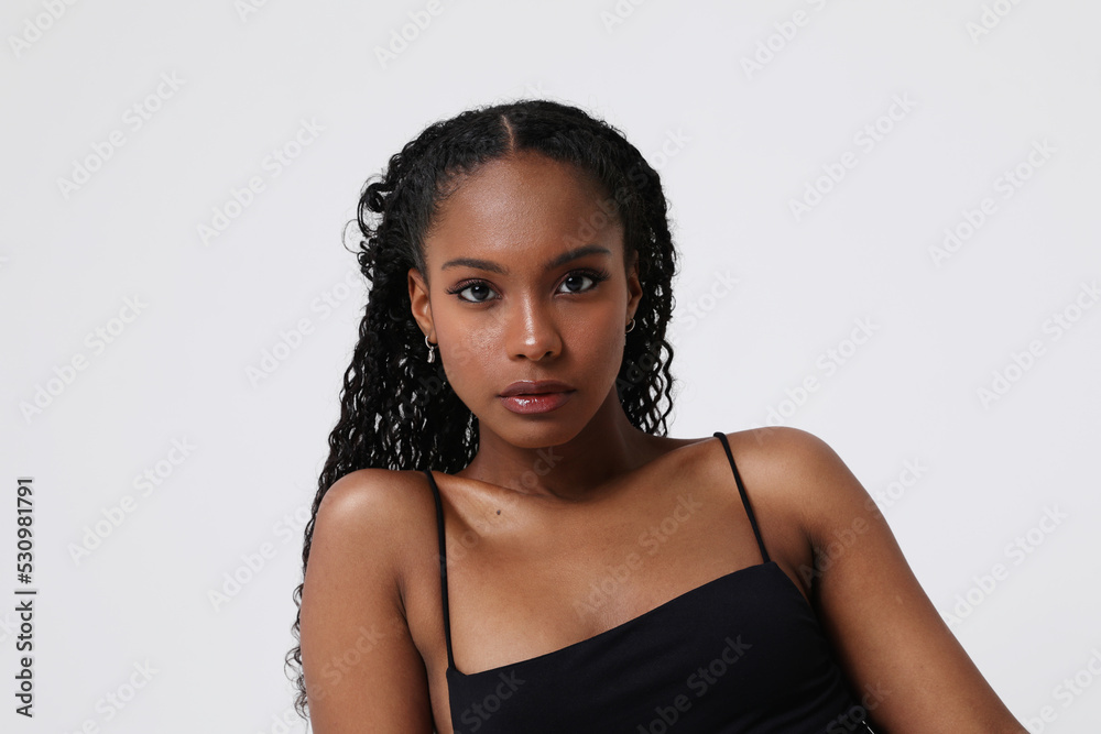 Portrait of confident young gorgeous woman posing indoors. Isolated. Mock-up. Portrait of confident young gorgeous woman posing indoors. Isolated. Mock-up.