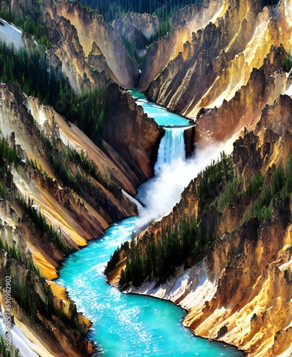 waterfall in yosemite photo