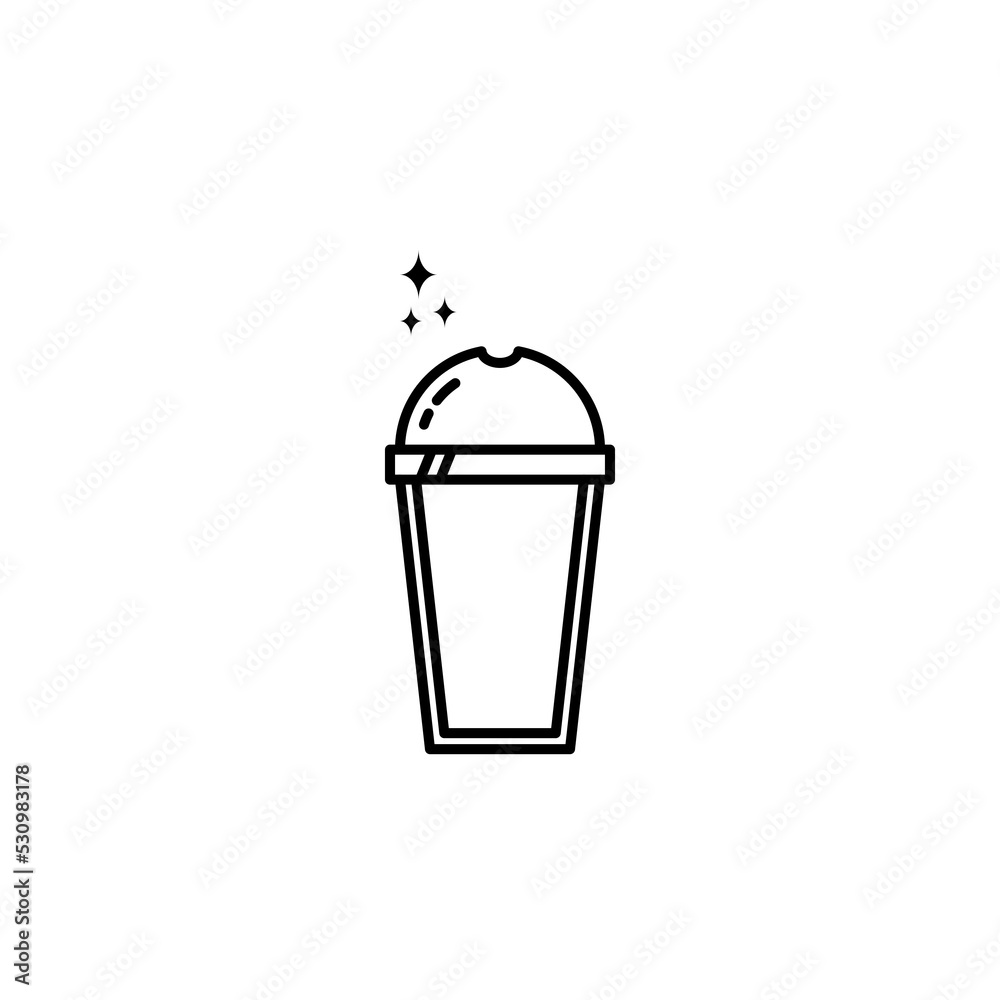 sparkling plastic ice glass icon on white background. simple, line, silhouette and clean style. black and white. suitable for symbol, sign, icon or logo sparkling plastic ice glass icon on white background. simple, line, silhouette and clean style. black and white. suitable for symbol, sign, icon or logo