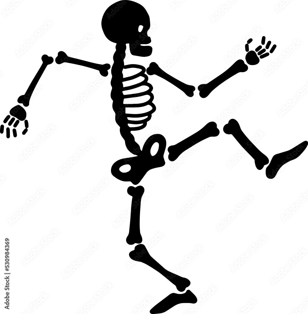 Isolated illustration of a dancing human skeleton. Halloween decor Isolated illustration of a dancing human skeleton. Halloween decor