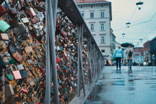Graz locks on the bridge