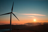 wind turbines at sunrise