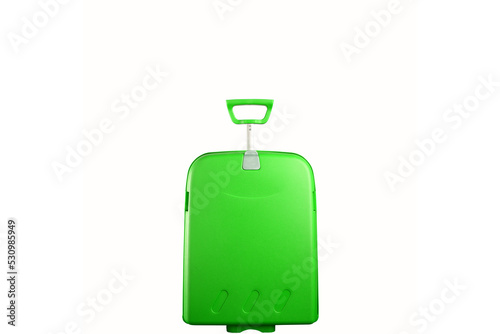 green trolley isolated on white background - concept of sustainable mobility