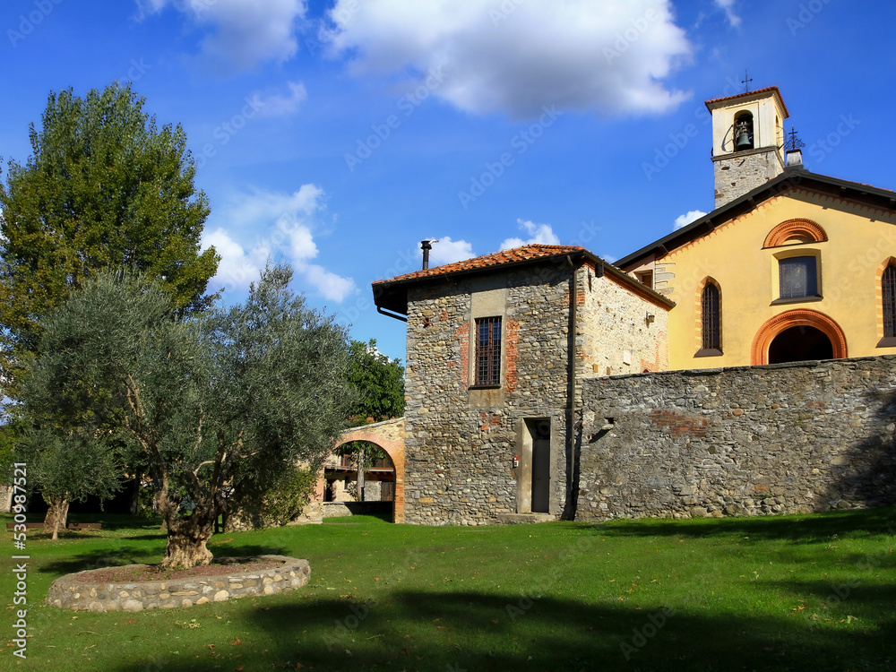 The old romanic church of Brunello village in Varese province, Italy