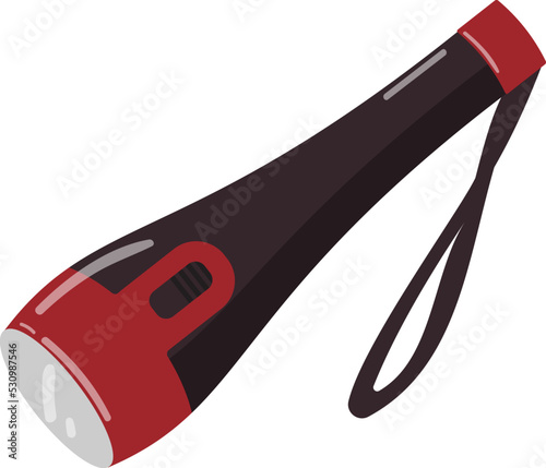 Flashlight battery icon cartoon vector. Light lamp. Led line