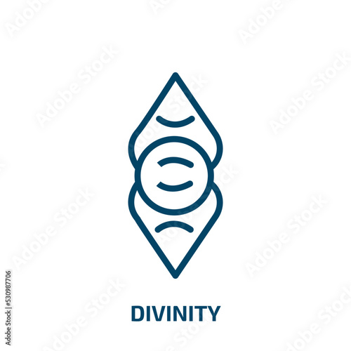 divinity icon from zodiac collection. Thin linear divinity, divination, horoscope outline icon isolated on white background. Line vector divinity sign, symbol for web and mobile