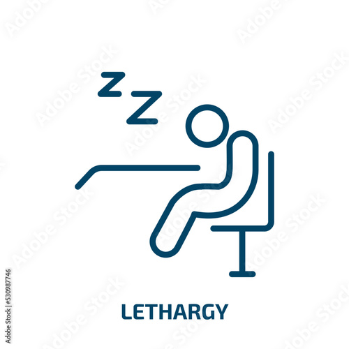 lethargy icon from zodiac collection. Thin linear lethargy, sick, diagnosis outline icon isolated on white background. Line vector lethargy sign, symbol for web and mobile