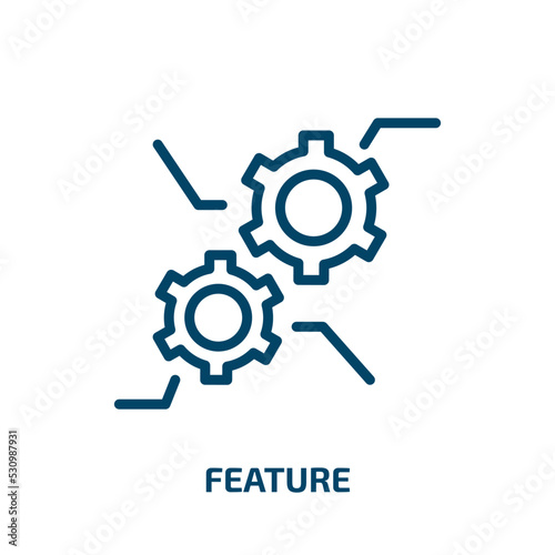 feature icon from web hosting collection. Thin linear feature, information, business outline icon isolated on white background. Line vector feature sign, symbol for web and mobile
