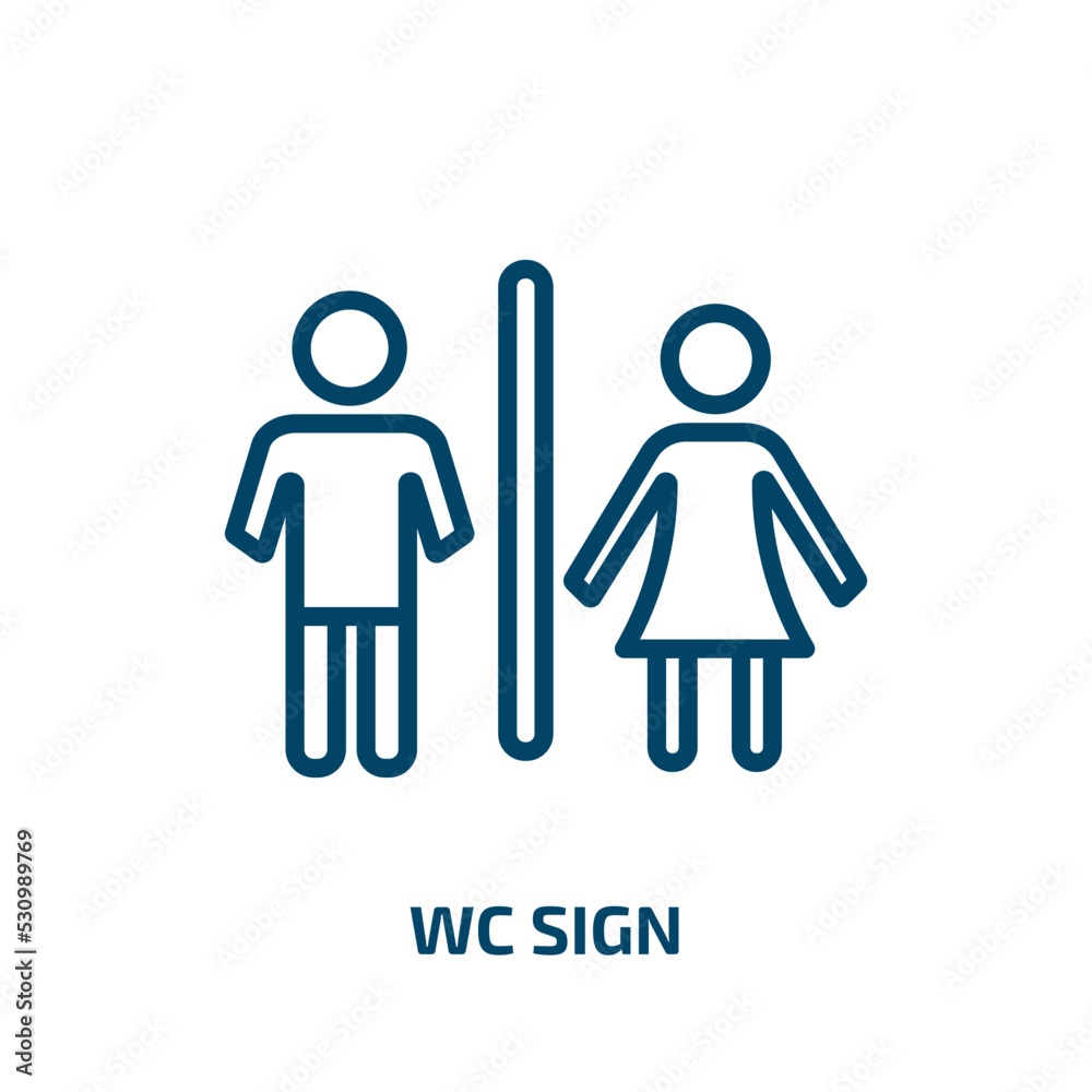 wc sign icon from traffic signs collection. Thin linear wc sign, female ...