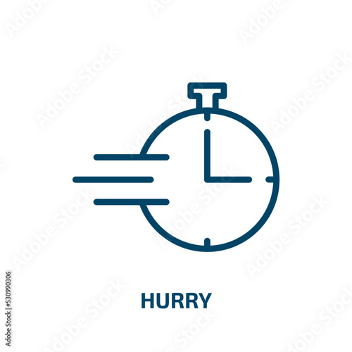 hurry icon from time management collection. Thin linear hurry, human, people outline icon isolated on white background. Line vector hurry sign, symbol for web and mobile