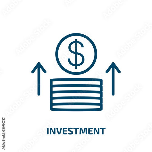 investment icon from strategy collection. Thin linear investment, business, money outline icon isolated on white background. Line vector investment sign, symbol for web and mobile